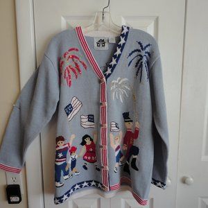 STORYBROOK KNITS 4TH OF JULY SWEATER    MEDIUM